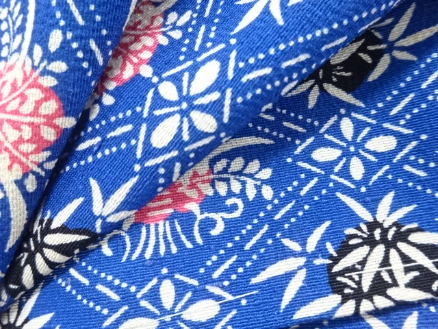  花菱模様上代紬着物